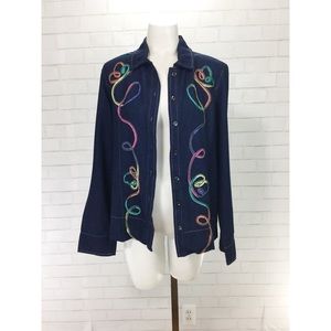 Dark Denim Rainbow Ribbon Lightweight Jacket Mediu